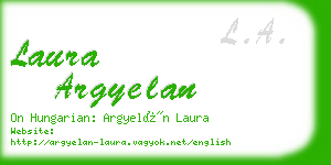 laura argyelan business card